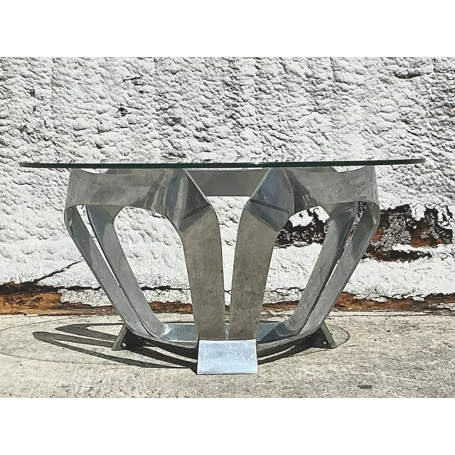 Vintage 1970 Aluminum Coffee Table After Knut Hestergberg — additional photo 3