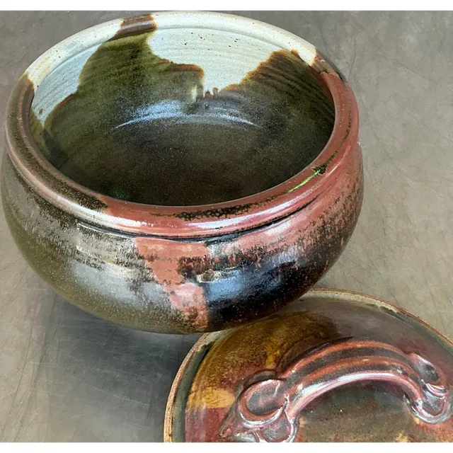 Vintage Boho Studio Pottery Lidded Bowl — additional photo 8