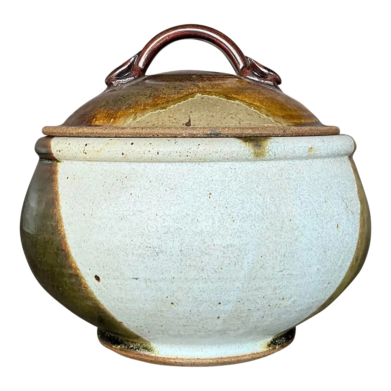 Vintage Boho Studio Pottery Lidded Bowl — additional photo 1