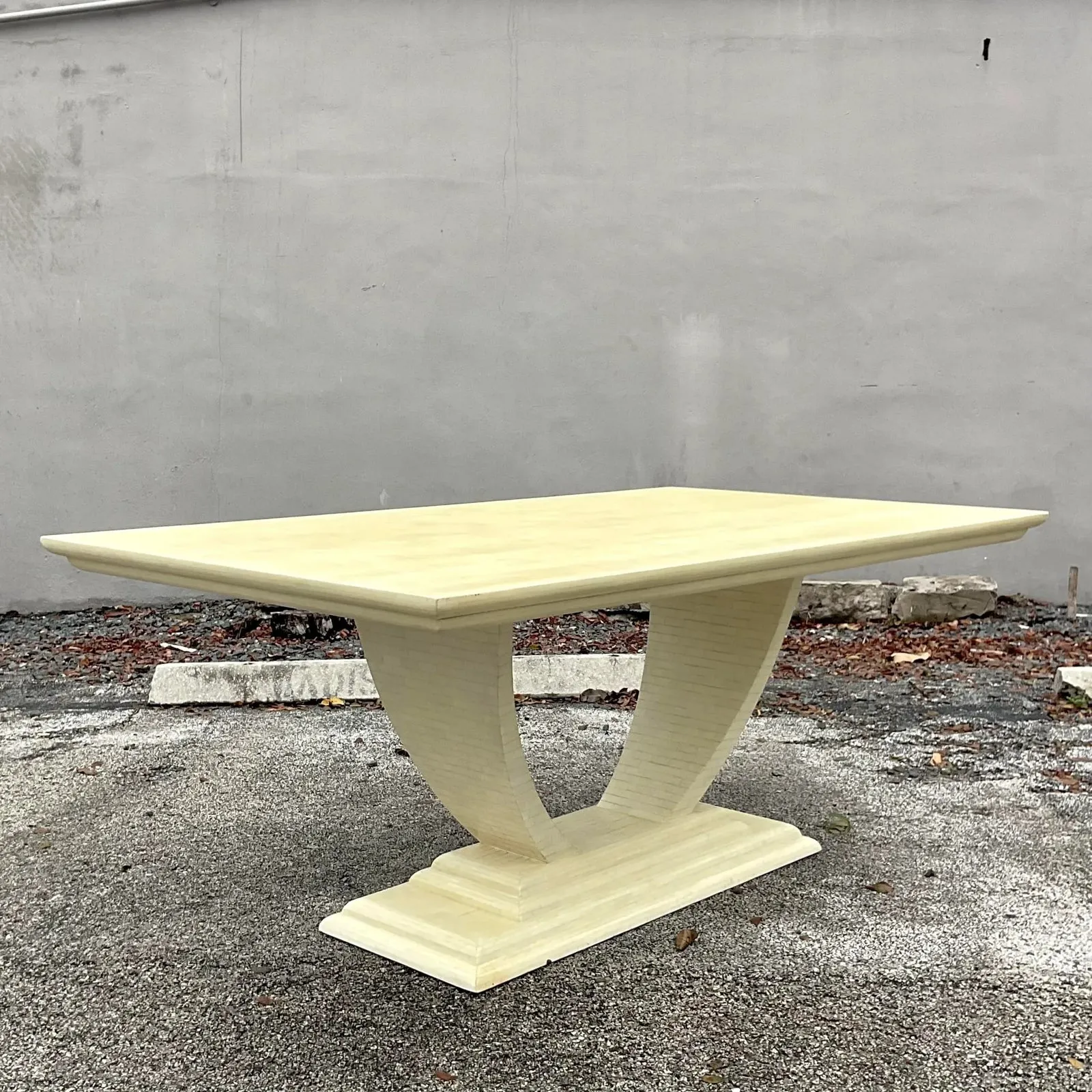 Late 20th Century Vintage Deco Tessallated Bone Jimeco Dining Table — additional photo 2