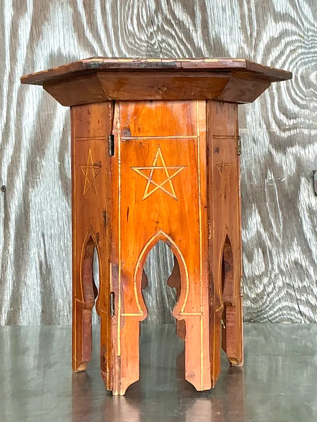 Vintage Boho Inlay Drinks Table — additional photo 1