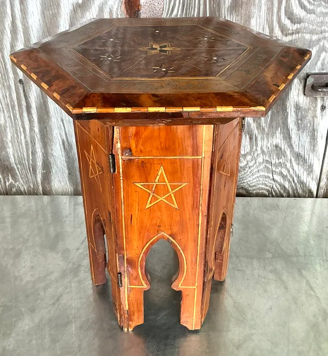 Vintage Boho Inlay Drinks Table — additional photo 2