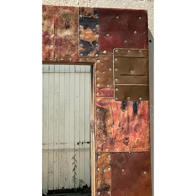 Vintage Boho Patchwork Metal Mirror — additional photo 3