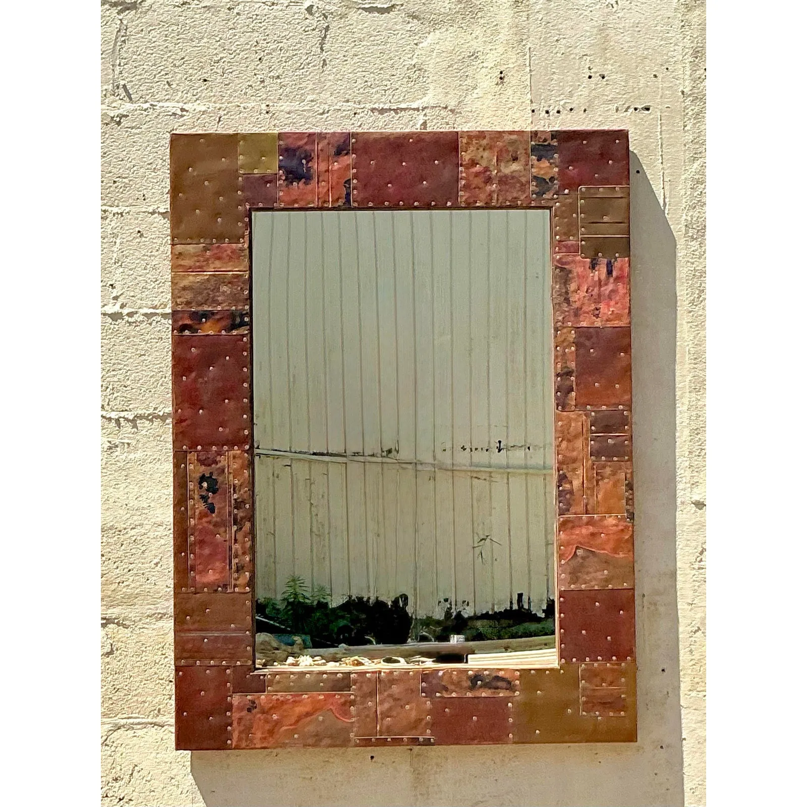Vintage Boho Patchwork Metal Mirror — additional photo 4