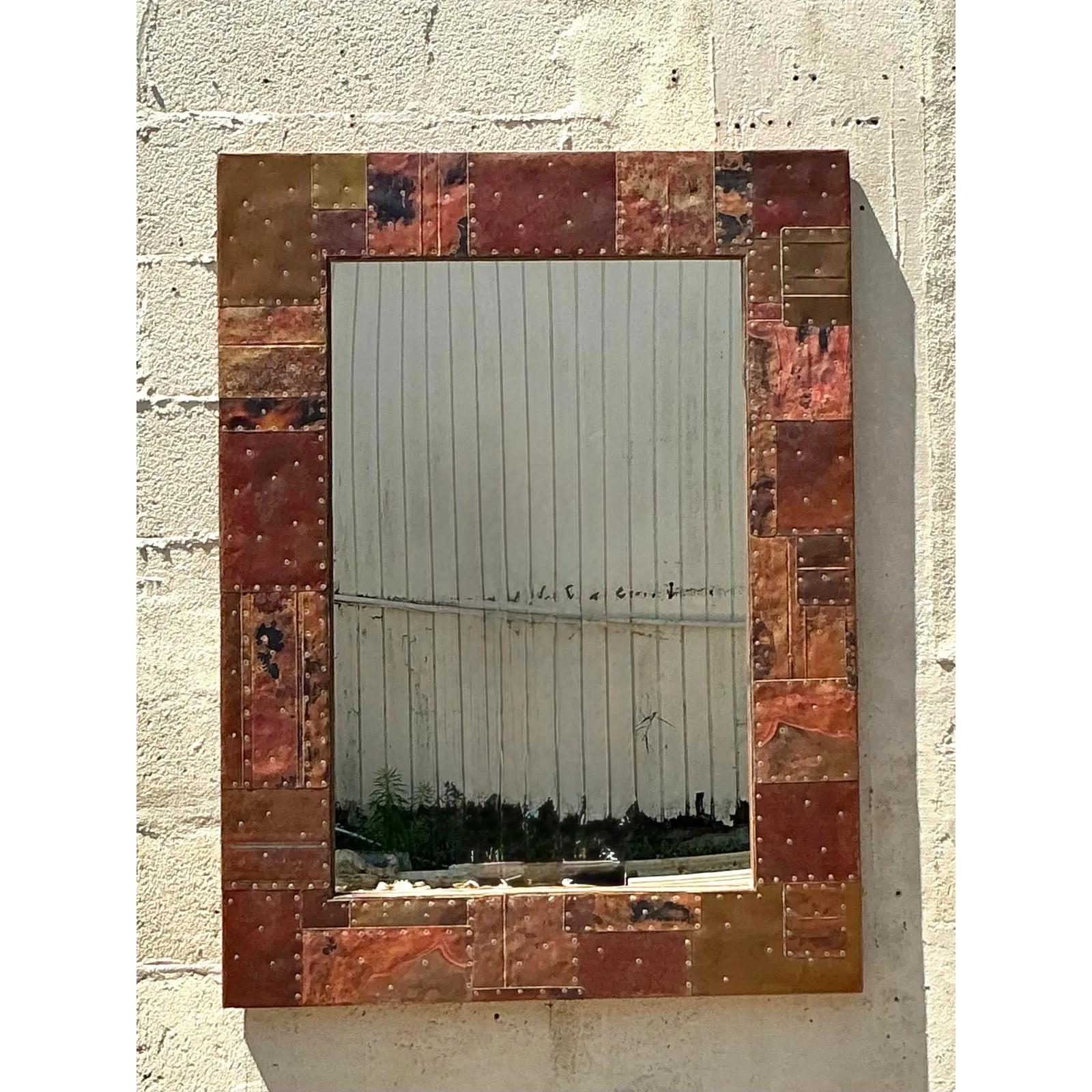 Vintage Boho Patchwork Metal Mirror — additional photo 5