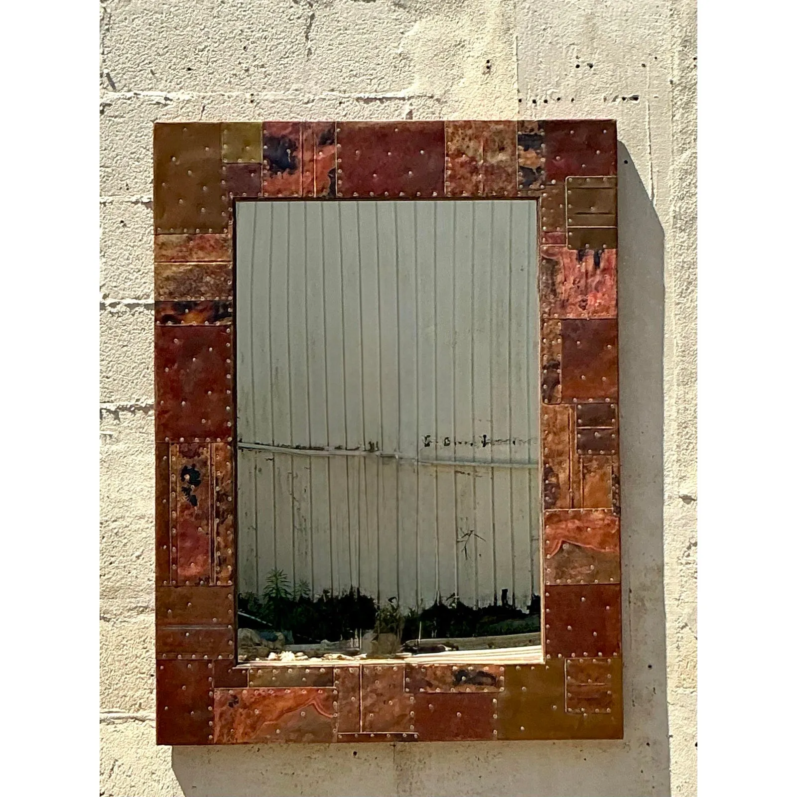 Vintage Boho Patchwork Metal Mirror — additional photo 6