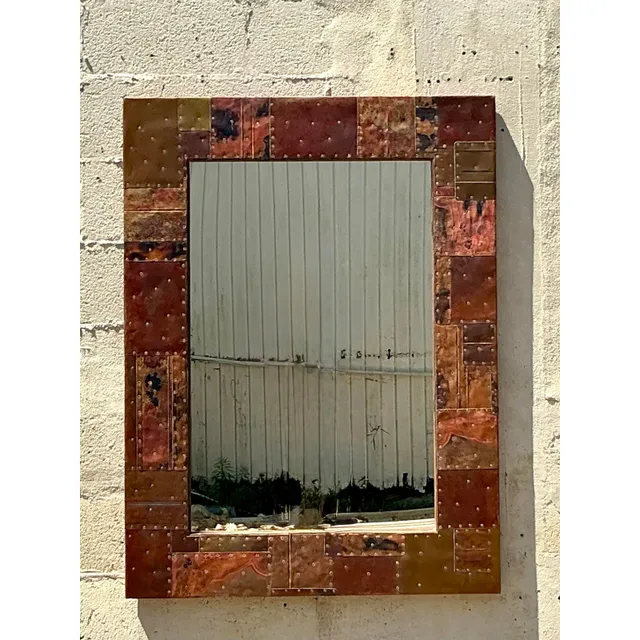 Vintage Boho Patchwork Metal Mirror — additional photo 6