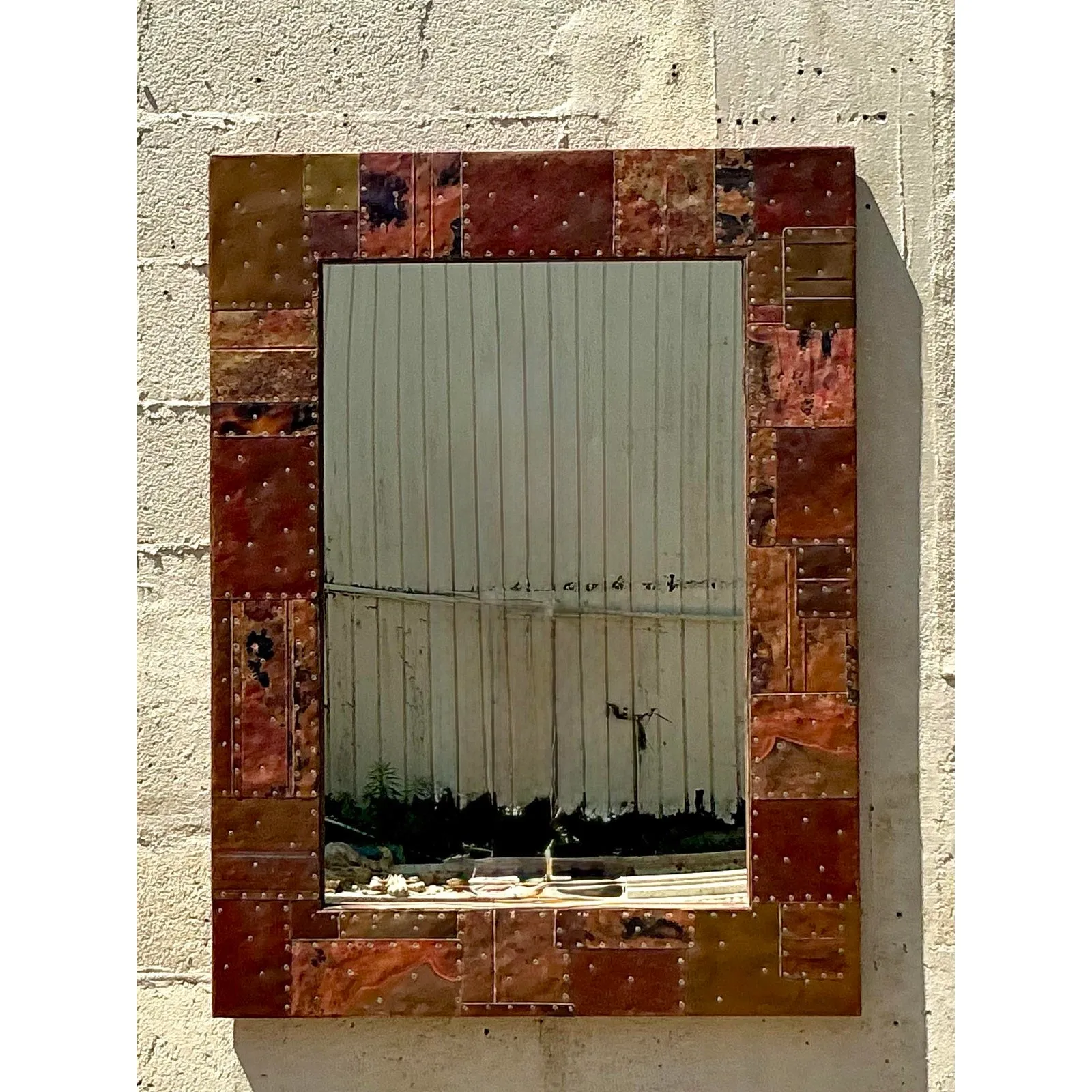 Vintage Boho Patchwork Metal Mirror — additional photo 7