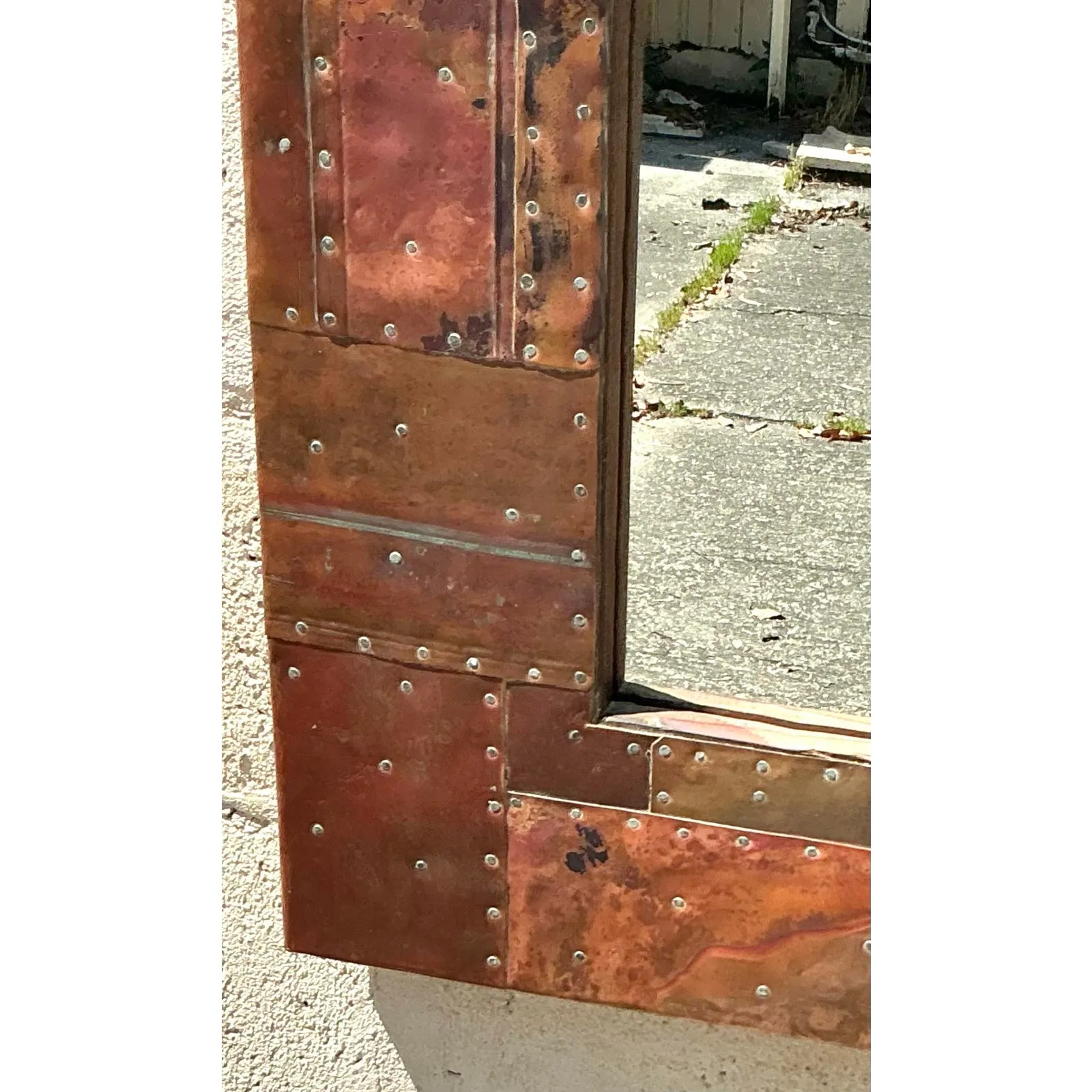 Vintage Boho Patchwork Metal Mirror — additional photo 8