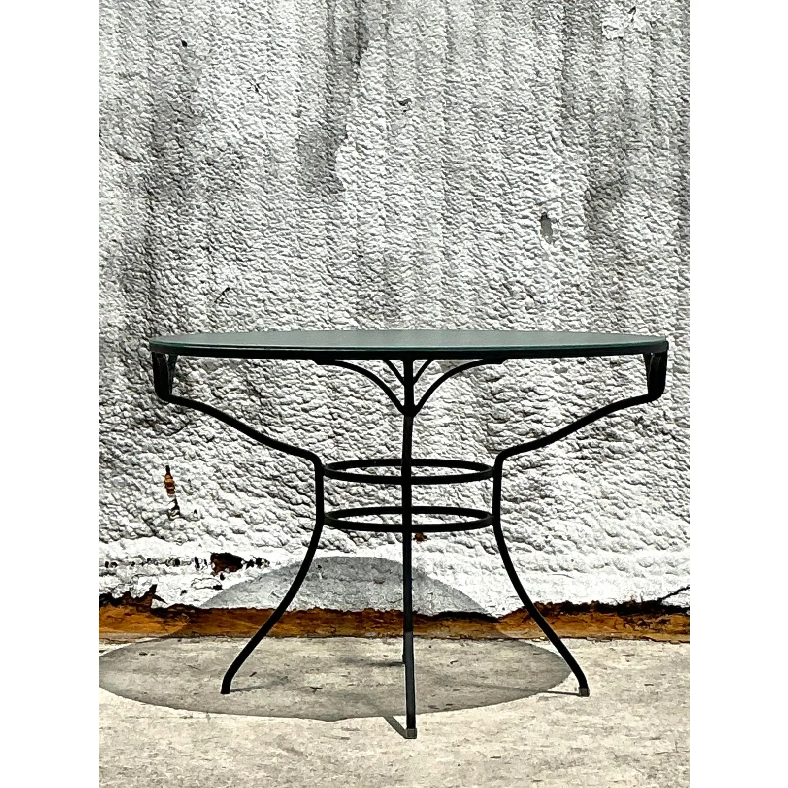 Vintage Black Cast Aluminum Dining Table — additional photo 2