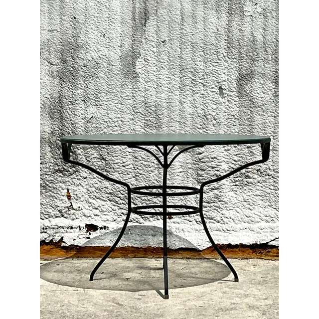 Vintage Black Cast Aluminum Dining Table — additional photo 2