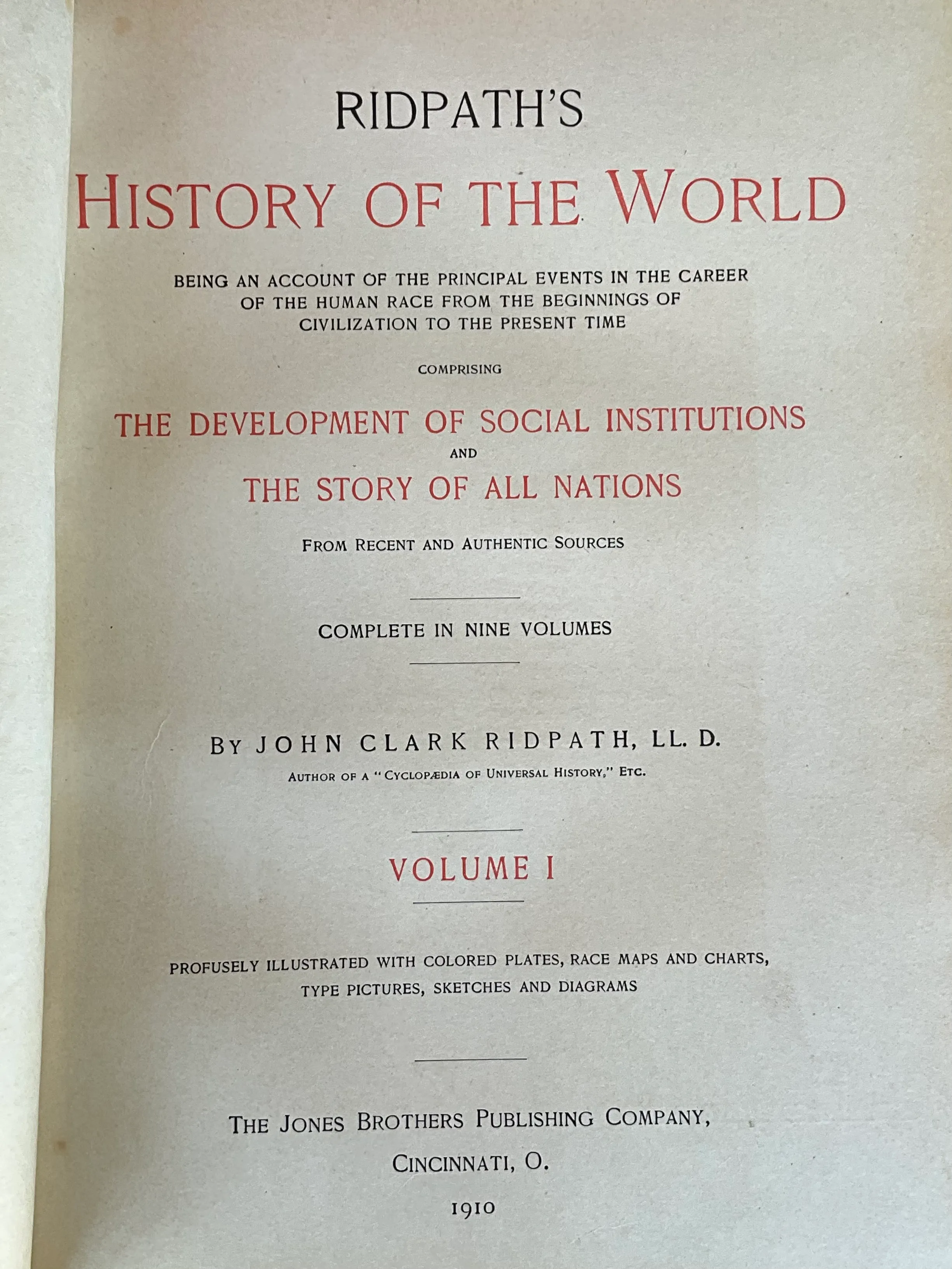 Vintage History of the World Ridpath 9 Volumes — additional photo 2
