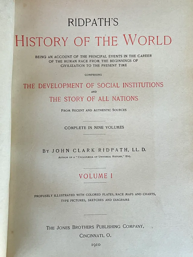 Vintage History of the World Ridpath 9 Volumes — additional photo 2