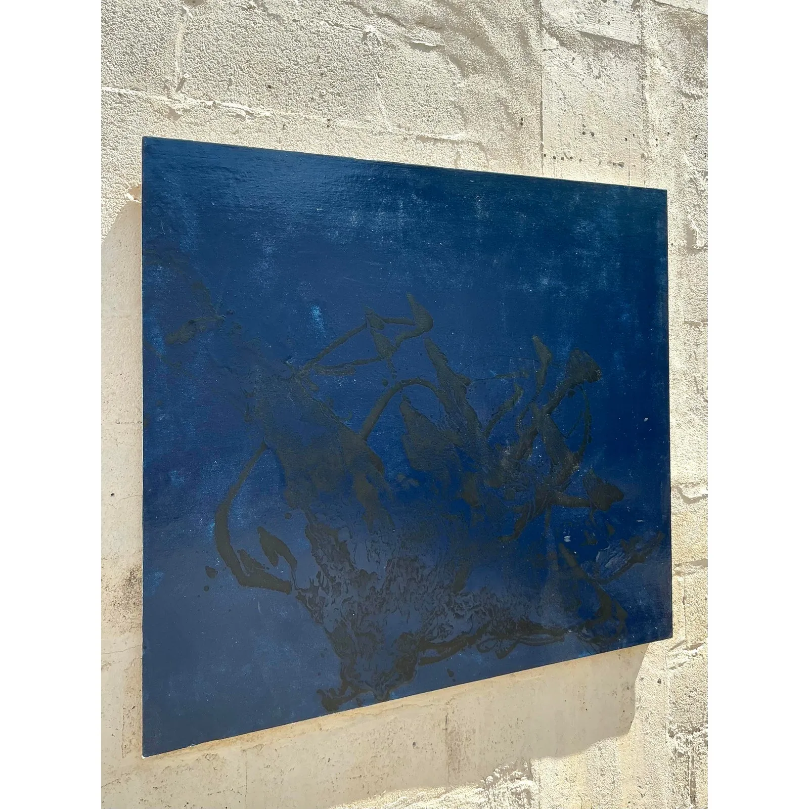Vintage Boho Original Abstract Oil Painting on Board — additional photo 5