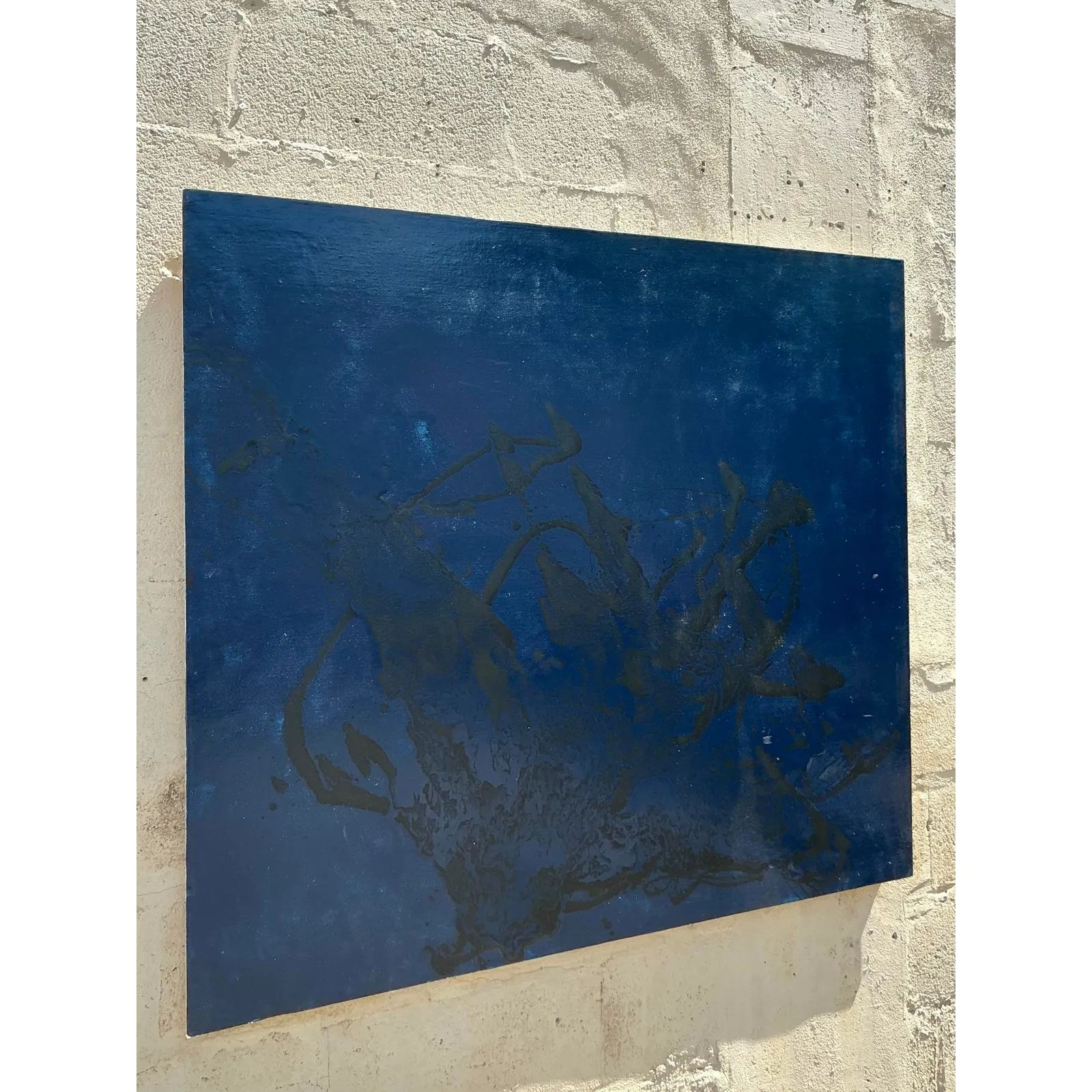 Vintage Boho Original Abstract Oil Painting on Board — additional photo 2