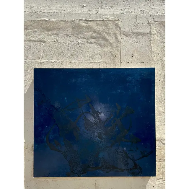 Vintage Boho Original Abstract Oil Painting on Board — additional photo 3