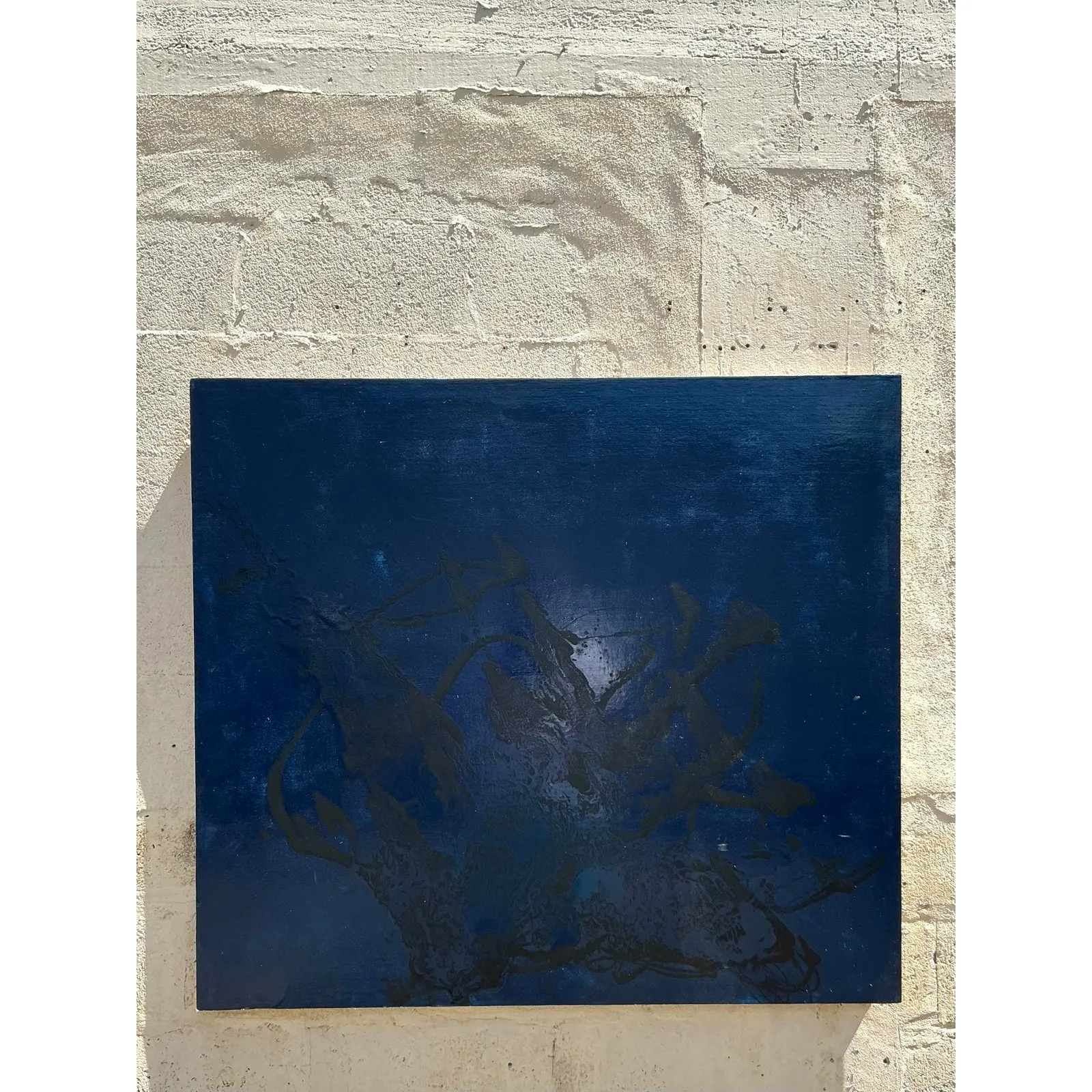 Vintage Boho Original Abstract Oil Painting on Board — additional photo 4