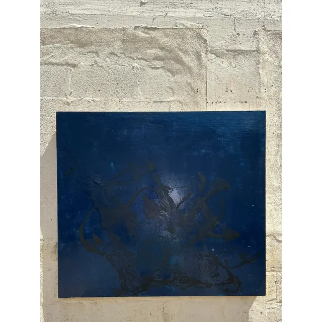 Vintage Boho Original Abstract Oil Painting on Board — additional photo 4