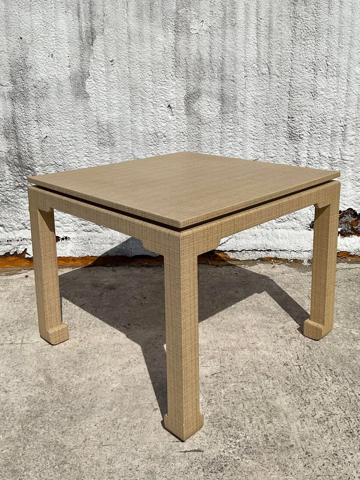 Vintage Boho Grasscloth Game Table