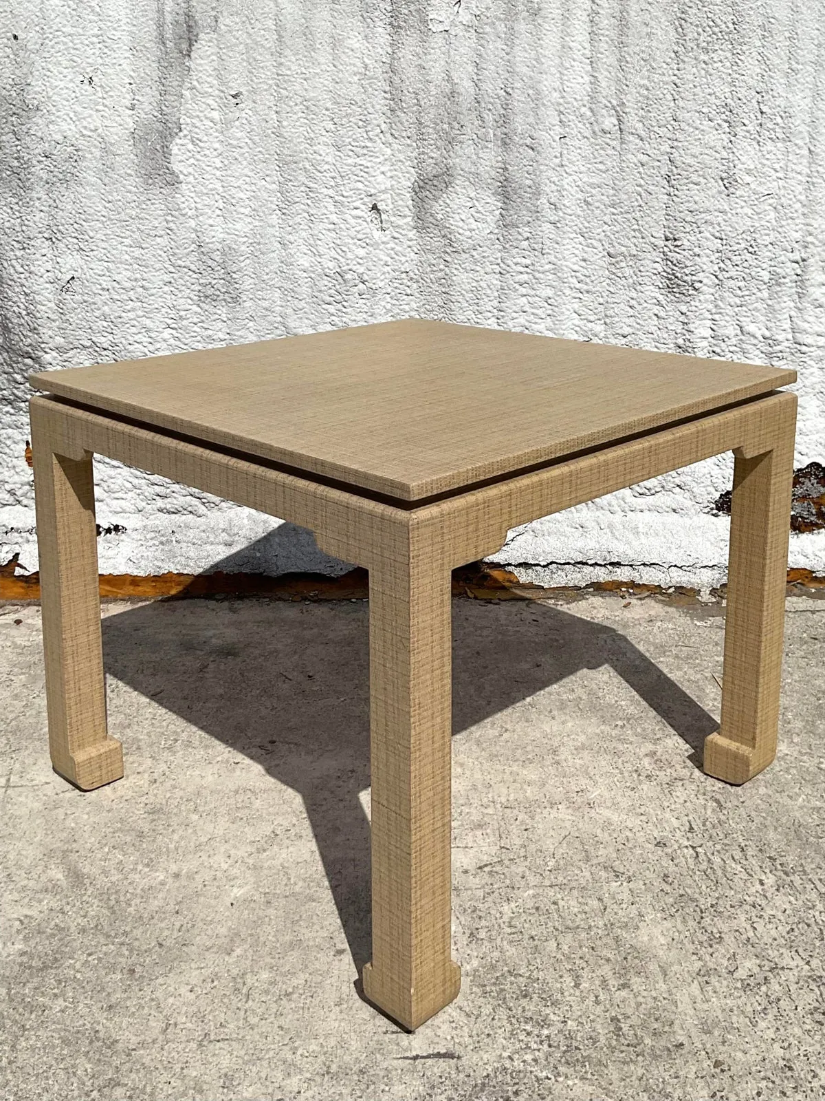 Vintage Boho Grasscloth Game Table — additional photo 2