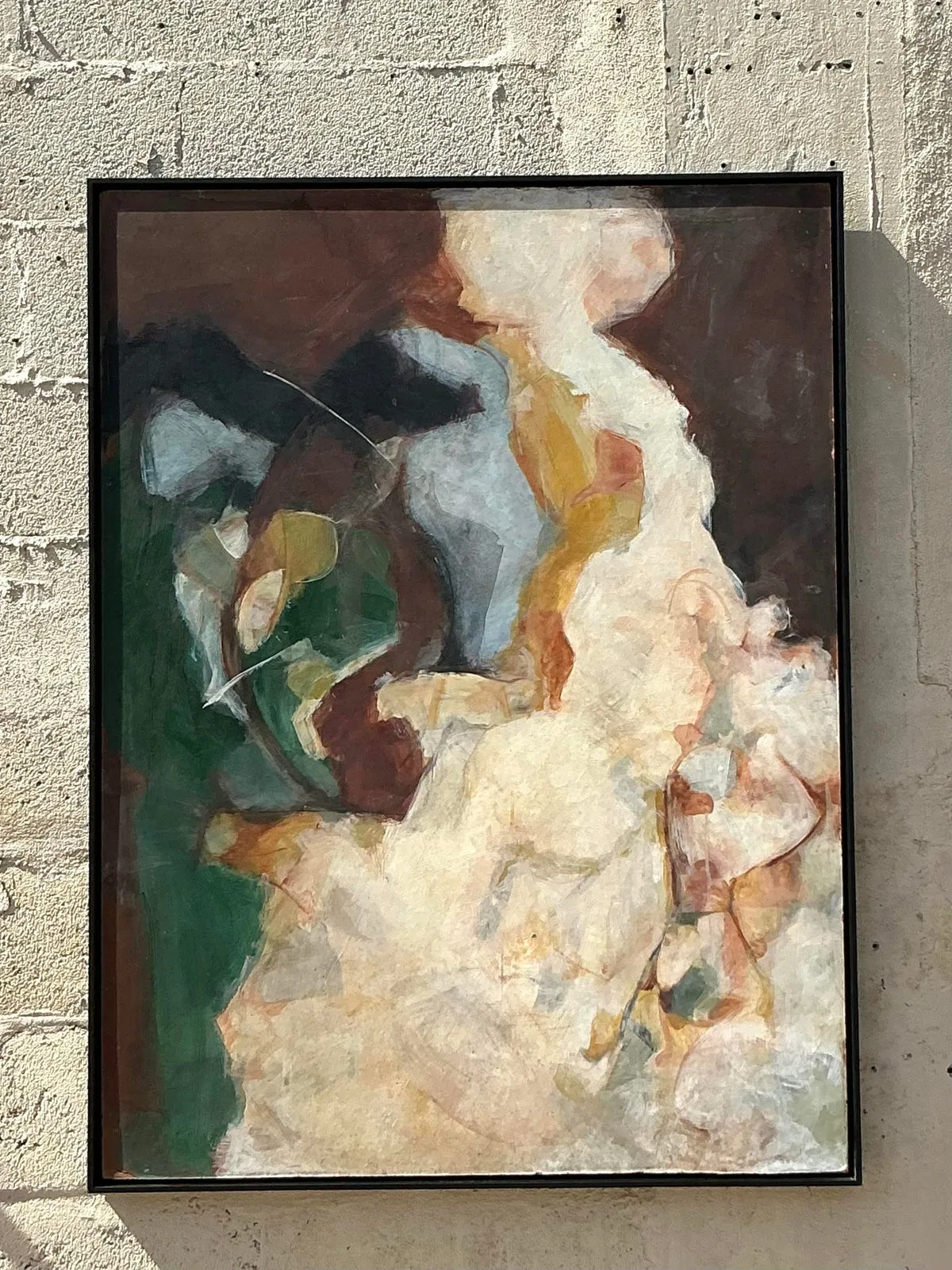 Vintage Boho Original Abstract Oil Painting on Board — additional photo 2