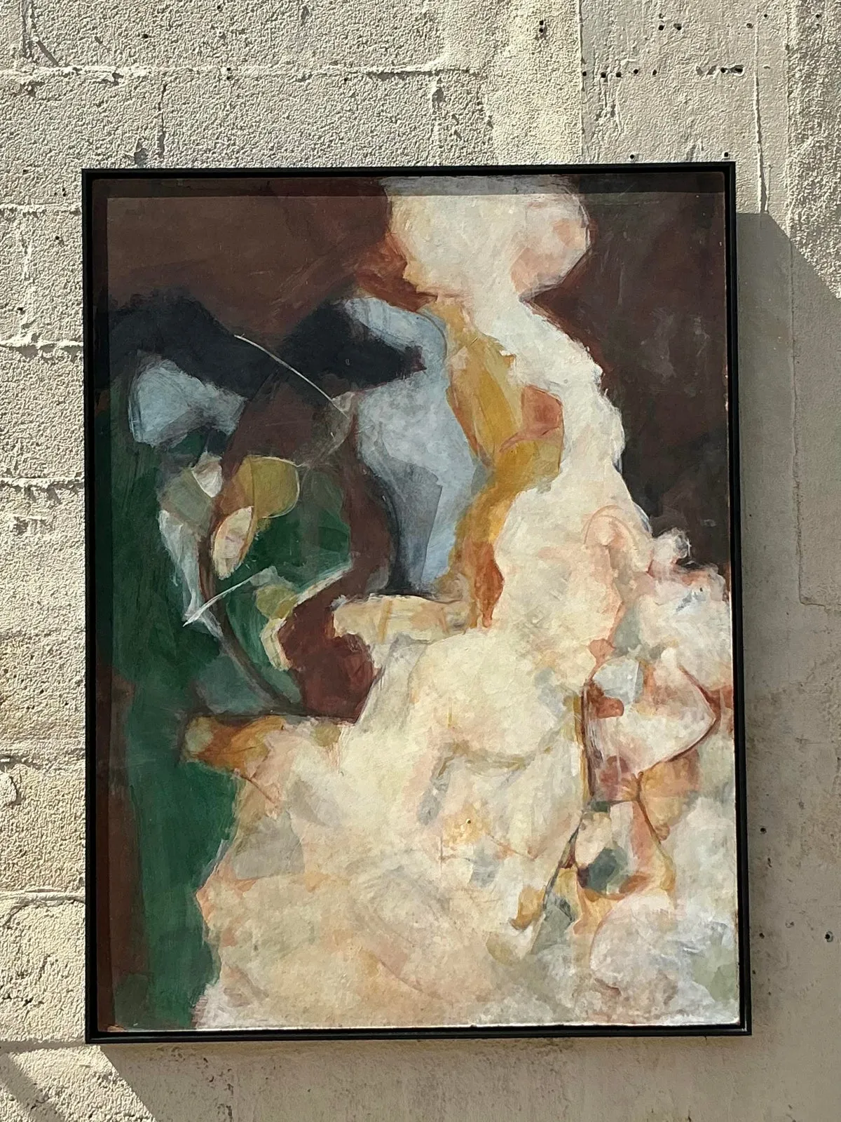 Vintage Boho Original Abstract Oil Painting on Board — additional photo 3