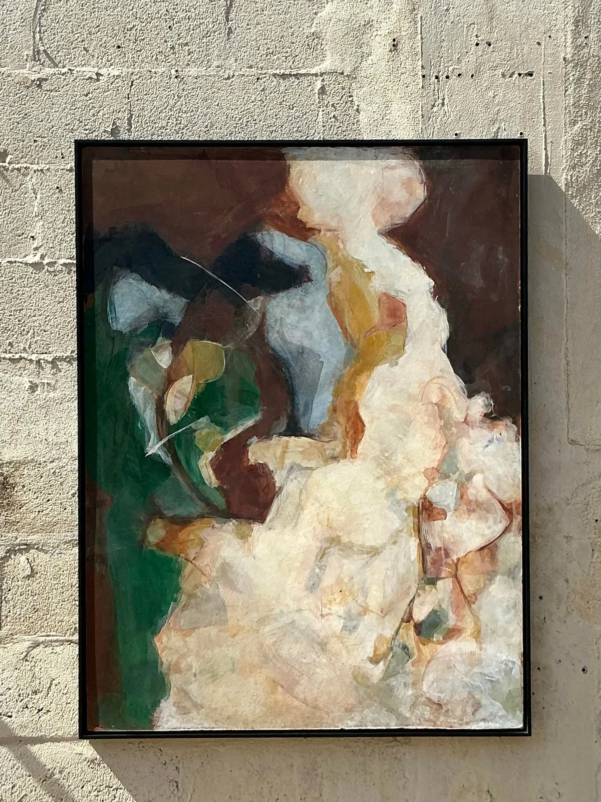 Vintage Boho Original Abstract Oil Painting on Board — additional photo 4