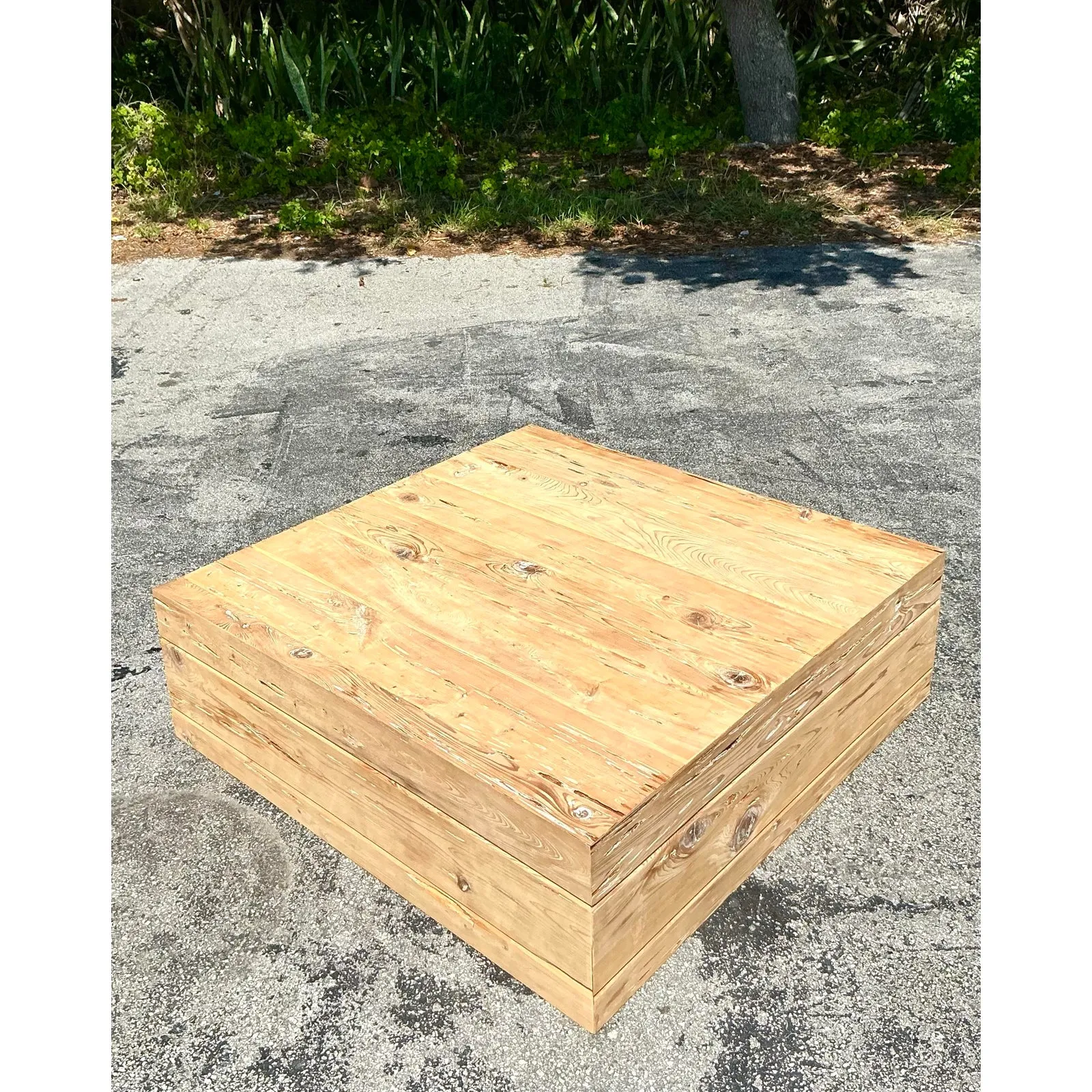 Vintage Boho Florida Pecky Cypress Coffee Table — additional photo 2