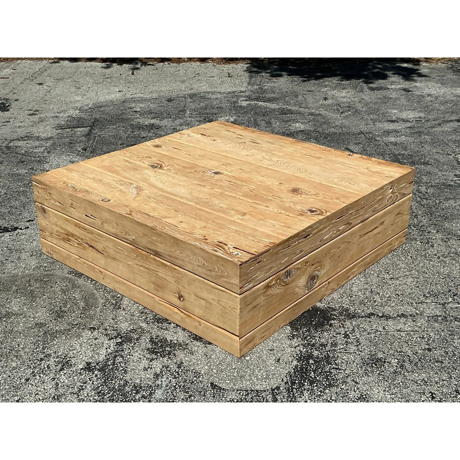 Vintage Boho Florida Pecky Cypress Coffee Table — additional photo 3