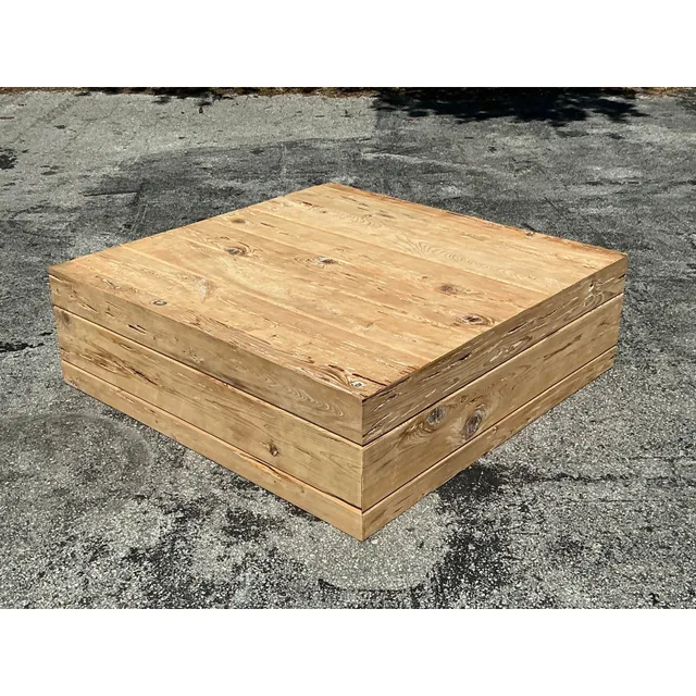 Vintage Boho Florida Pecky Cypress Coffee Table — additional photo 3