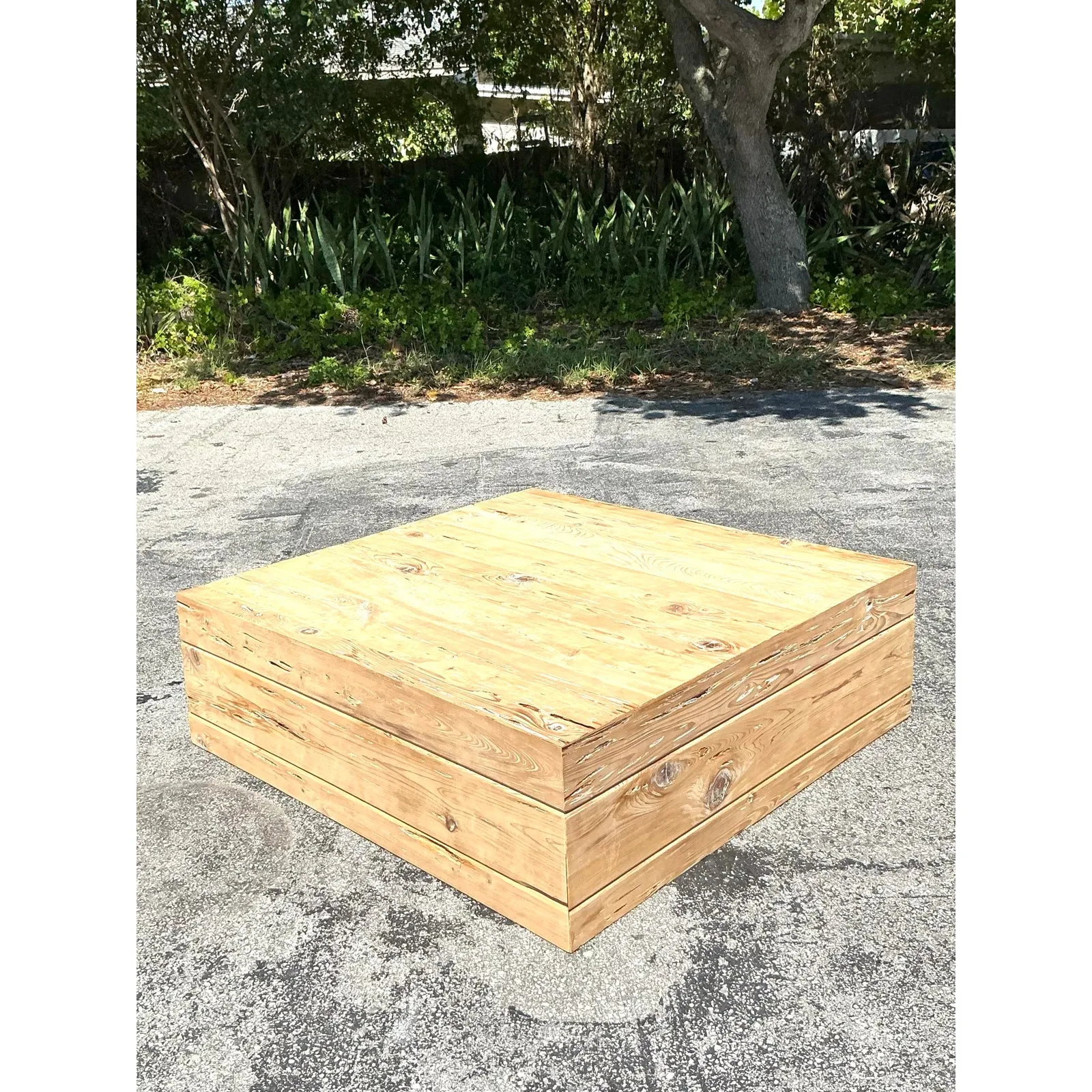 Vintage Boho Florida Pecky Cypress Coffee Table — additional photo 4