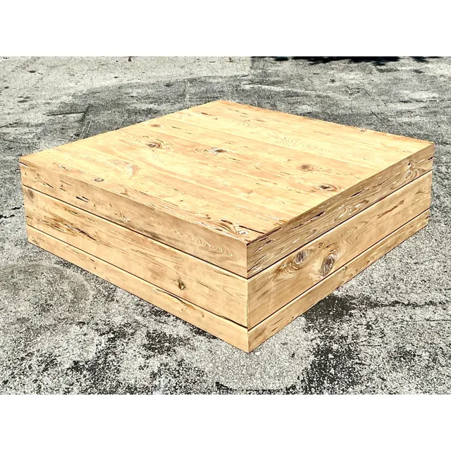Vintage Boho Florida Pecky Cypress Coffee Table — additional photo 5