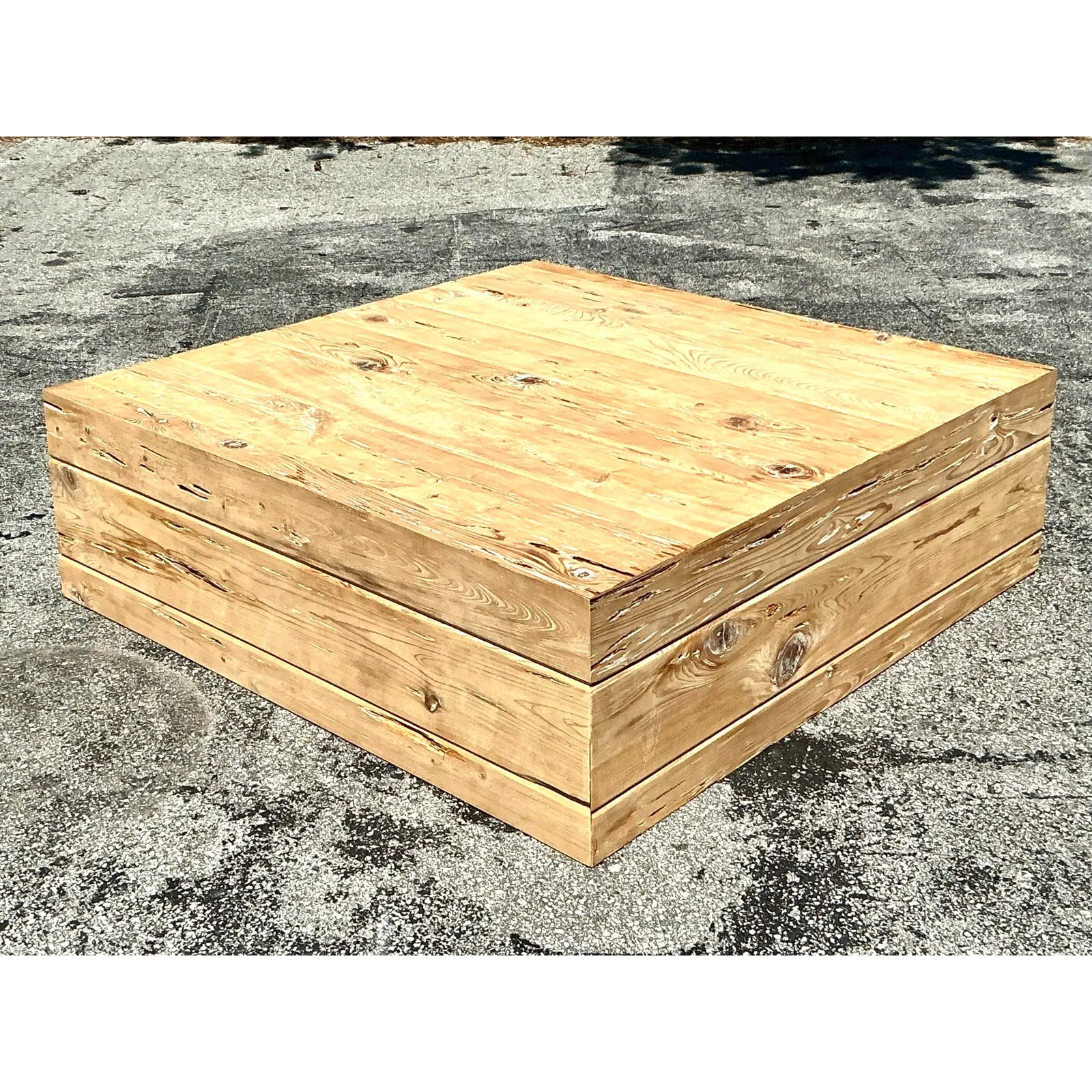 Vintage Boho Florida Pecky Cypress Coffee Table — additional photo 7