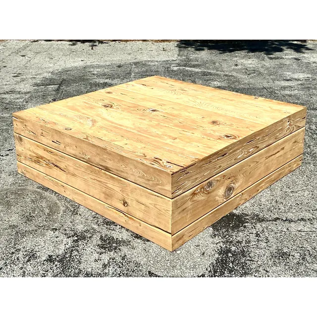 Vintage Boho Florida Pecky Cypress Coffee Table — additional photo 7
