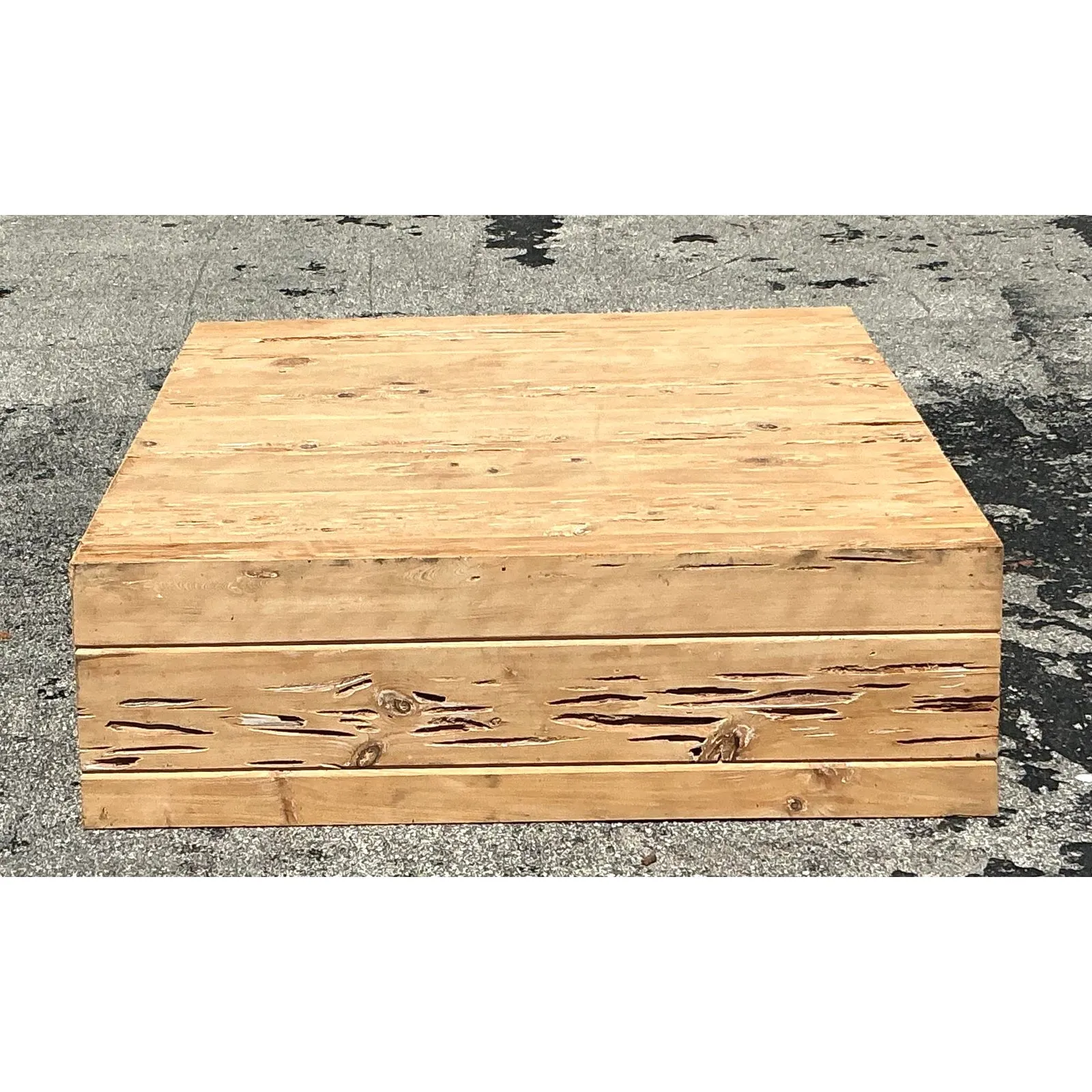 Vintage Boho Florida Pecky Cypress Coffee Table — additional photo 8