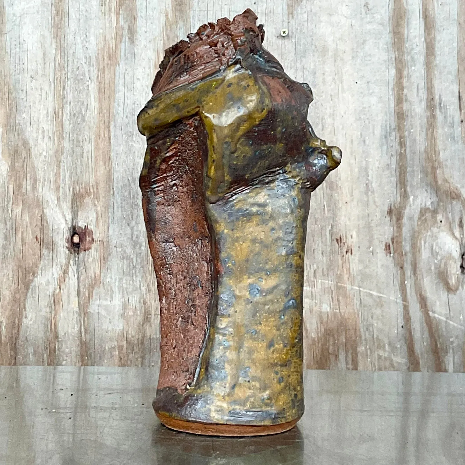 Vintage Boho Abstract Studio Pottery Vase — additional photo 1