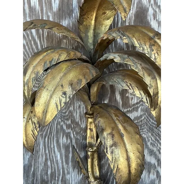 Vintage Regency Gilt Palm Wall Candle Sconce — additional photo 3