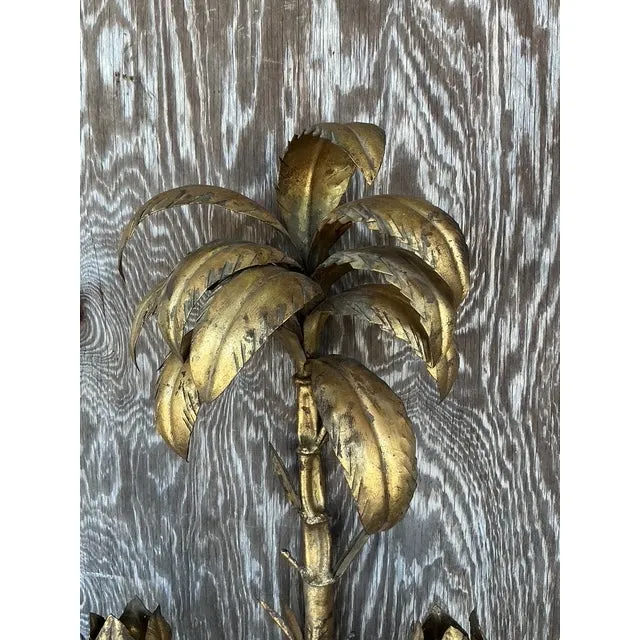 Vintage Regency Gilt Palm Wall Candle Sconce — additional photo 5