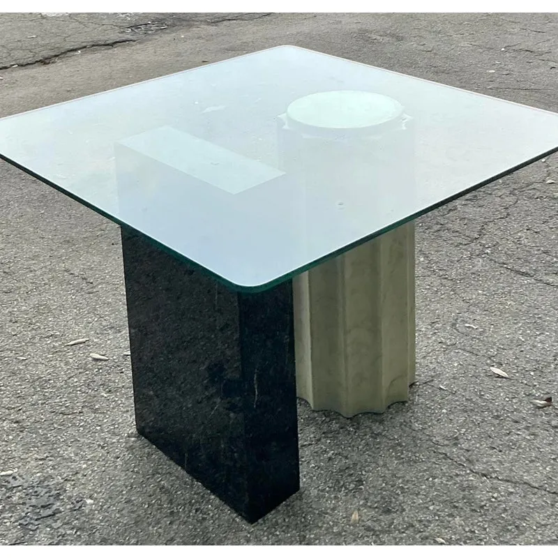 Vintage Boho Postmodern Stone Card Table — additional photo 3
