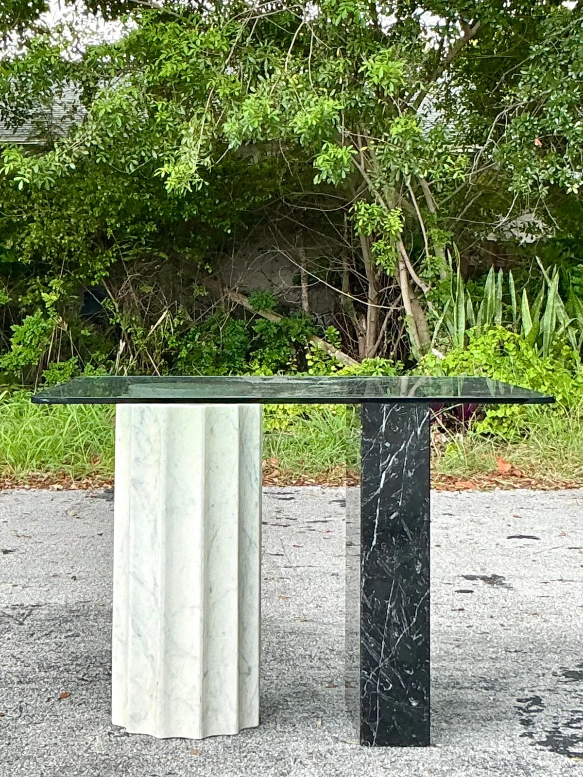 Vintage Boho Postmodern Stone Card Table — additional photo 2