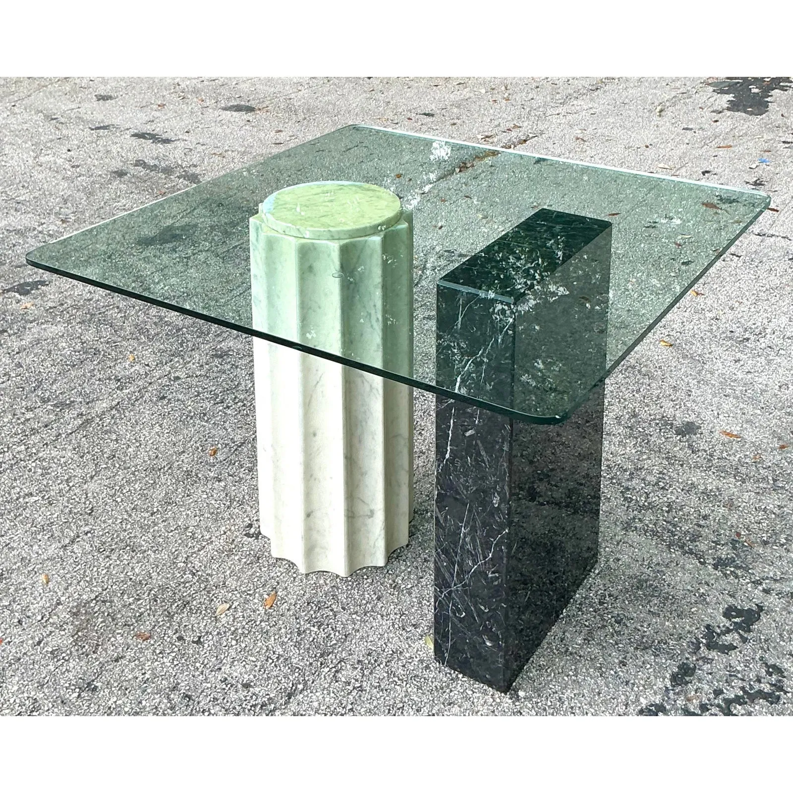 Vintage Boho Postmodern Stone Card Table — additional photo 4