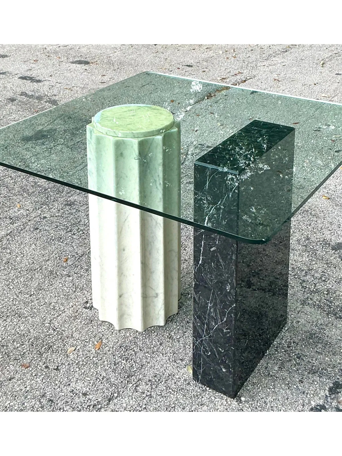 Vintage Boho Postmodern Stone Card Table — additional photo 4