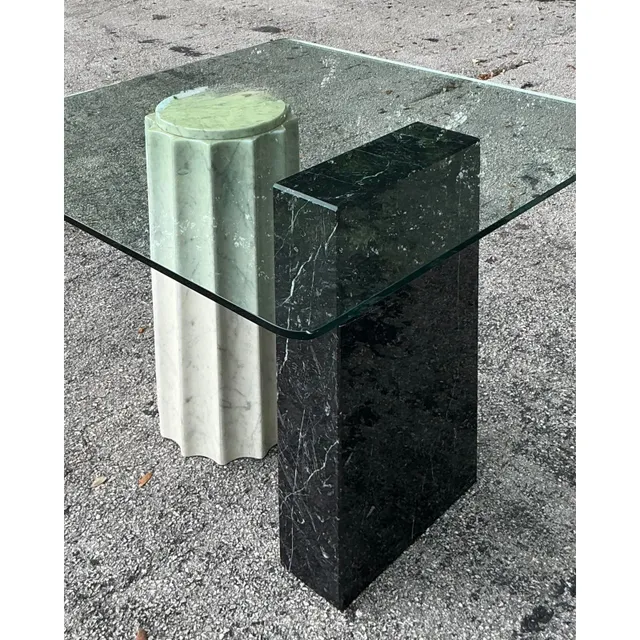Vintage Boho Postmodern Stone Card Table — additional photo 5