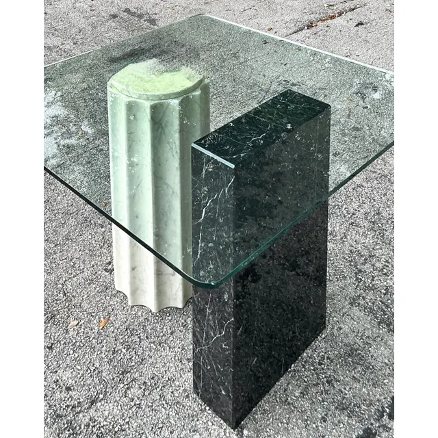 Vintage Boho Postmodern Stone Card Table — additional photo 6