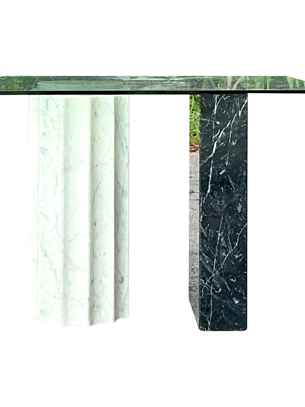 Vintage Boho Postmodern Stone Card Table