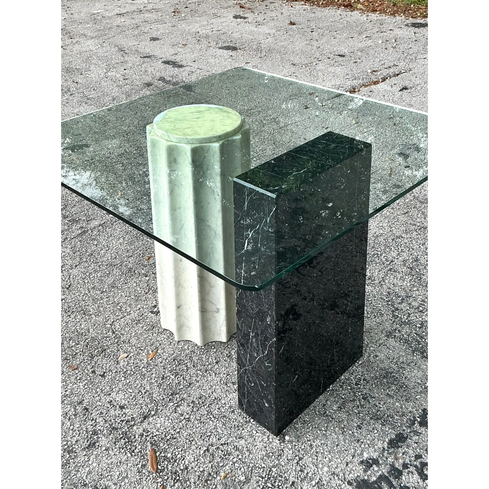 Vintage Boho Postmodern Stone Card Table — additional photo 8