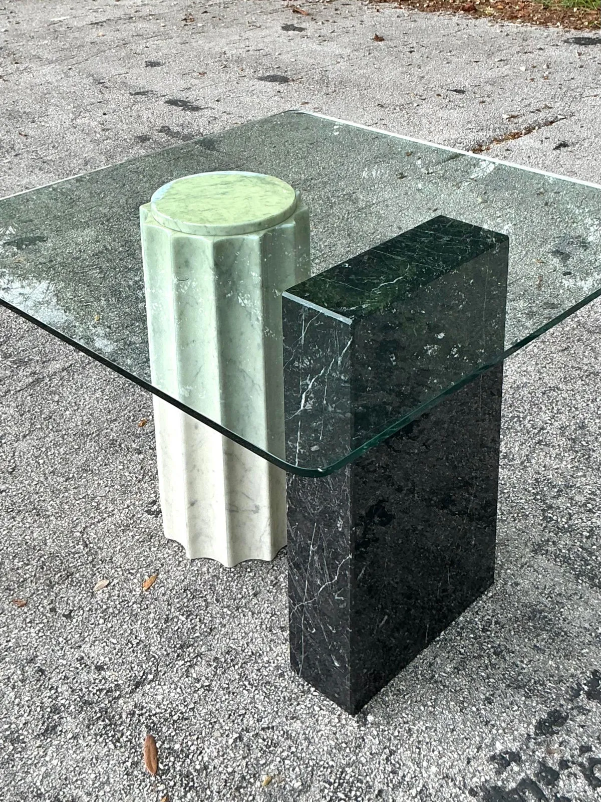 Vintage Boho Postmodern Stone Card Table — additional photo 8