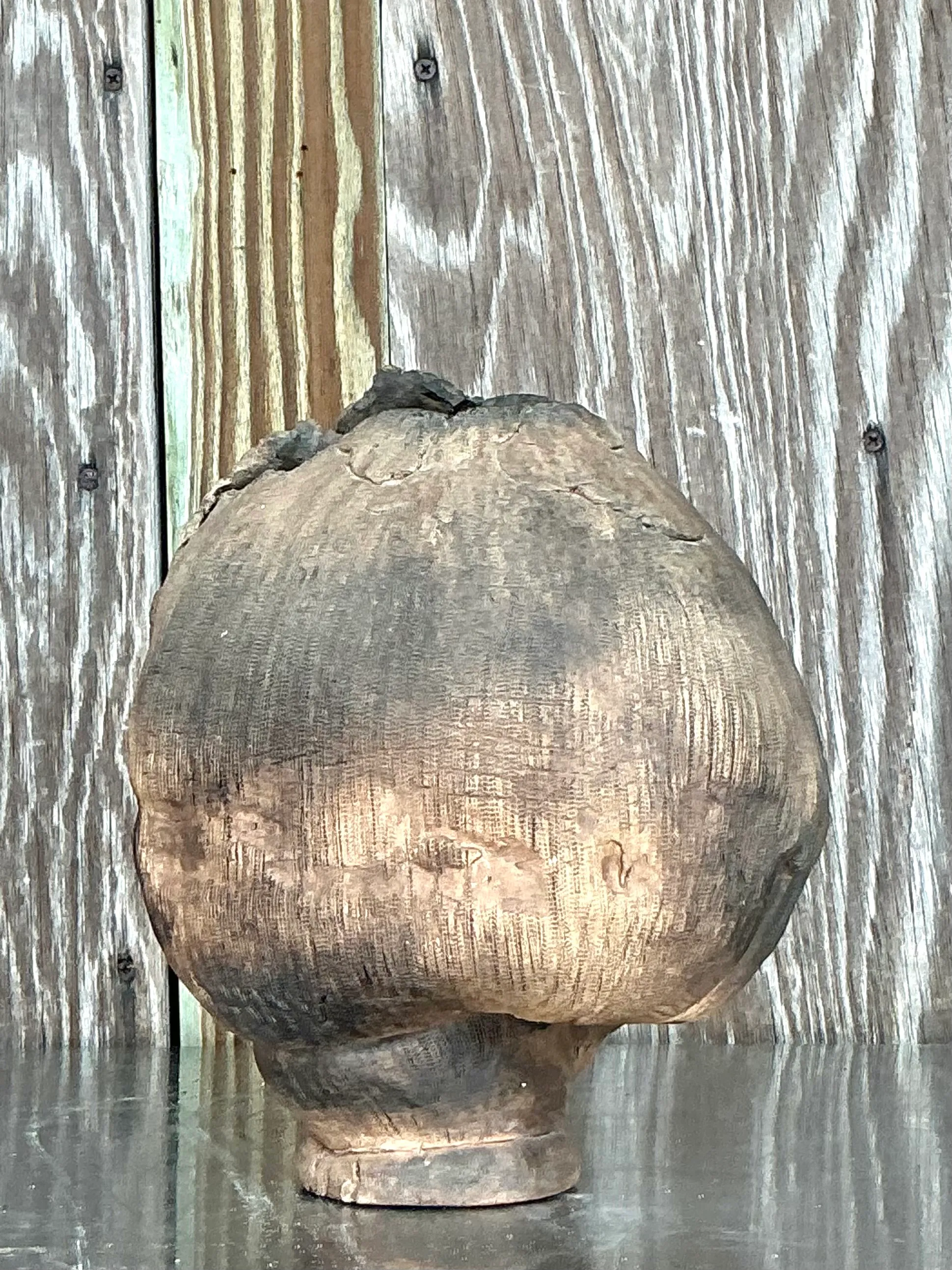 Vintage Boho Original Studio Pottery Vase - Ceramic, 7.75W x 9.25H — additional photo 1