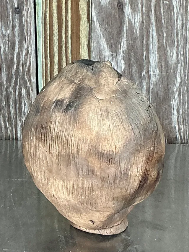 Vintage Boho Original Studio Pottery Vase - Ceramic, 7.75W x 9.25H — additional photo 4