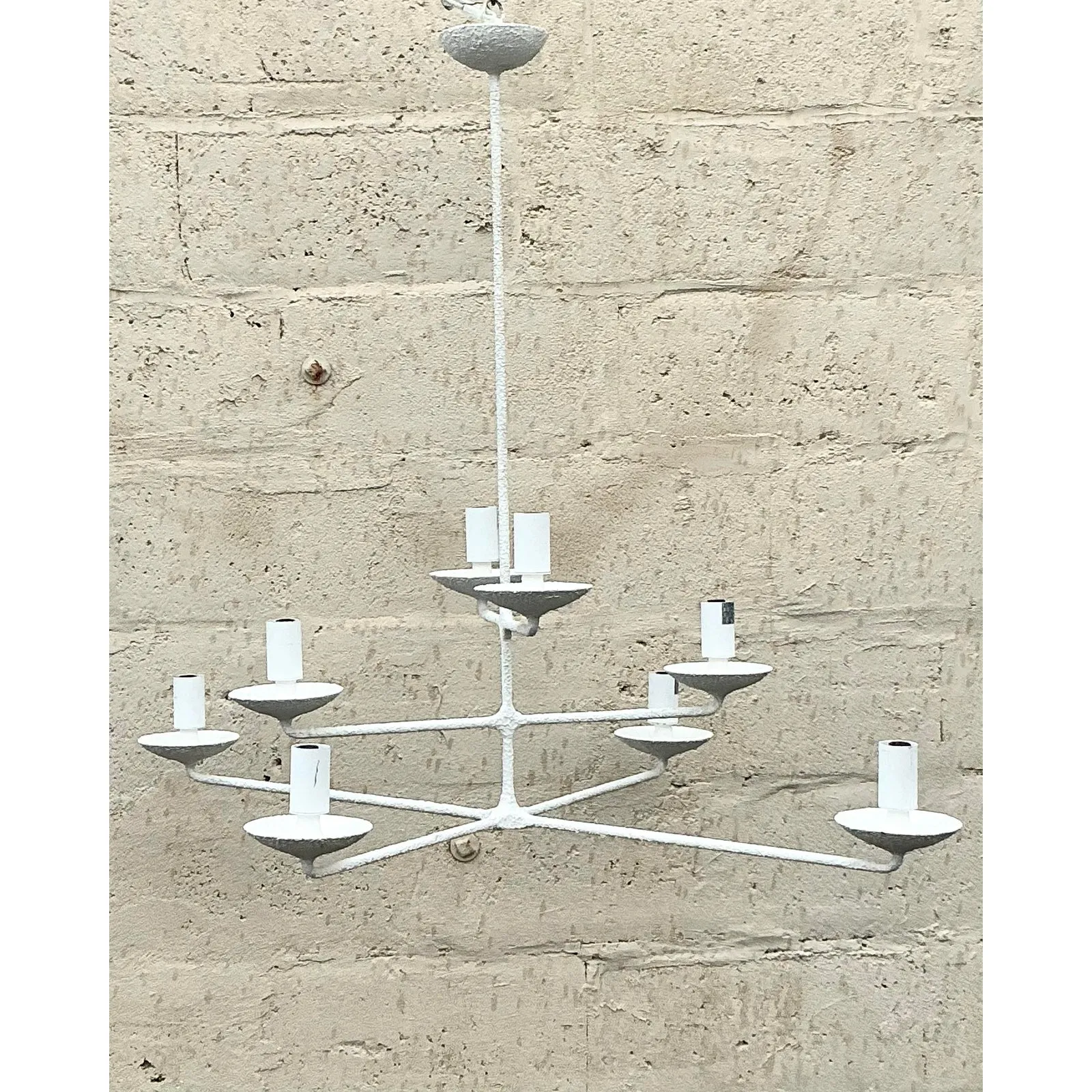 Vintage Boho Plaster Finish Tri Level Chandelier — additional photo 1